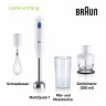 Braun Braun Stabmixer MQ10.202M WH MultiQuick 1, 450 W  Погружной блендер Braun MQ10.202M WH MultiQuick 1, 450 Вт