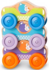 Melissa  Doug Stapelbare Autos mit Holztieren Штабелируемые автомобили с деревянными животными