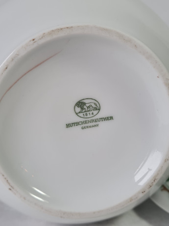 Чайник винтажный Hutschenreuther с зелеными листьями, фарфор, 24.5 см, Германия, 1970-80гг.