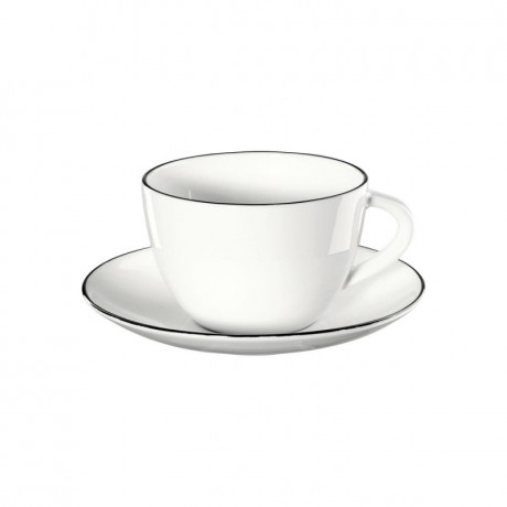 ASA SELECTION ASA A Table Ligne Noire Kaffeetasse / Teetasse mit Untertasse 0,20 L ASA A Table Ligne Noire кофейная чашка / чайная чашка с блюдцем 0,20 л