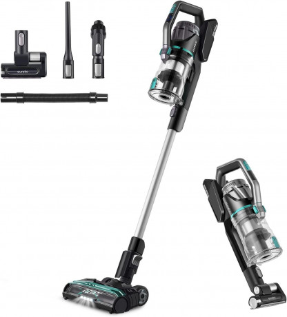 Eureka! Eureka! Akku-Hand-und Stielstaubsauger Ideal fur Hartboden, Teppiche, Tierhaare, 450,00 W, beutellos, 450W Tierstaubsauger: Stark, 60 Min Laufzeit, Touchscreen – Haare Эврика! Беспроводной ручной пылесос, идеально подходит для твердых полов, ковр