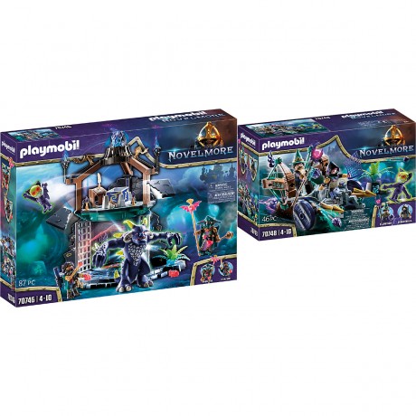 PLAYMOBIL 2er Set: 70746 Violet Vale Damonenportal + 70748 Violet Vale Damonen-Fangwagen Набор из 2 предметов: 70746 Портал демонов Долины Аметистов + 70748 Тележка для захвата демонов Долины Аметистов