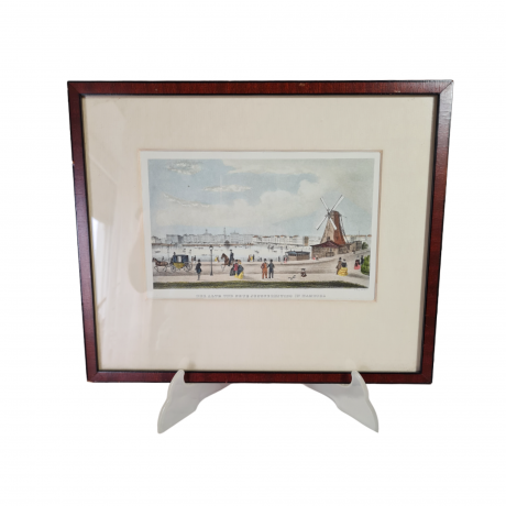 Картина винтажная J Gray "Старый и новый Юнгфернштиг", Гамбург, 20,5 x 24,5 см, Германия, 1977г.