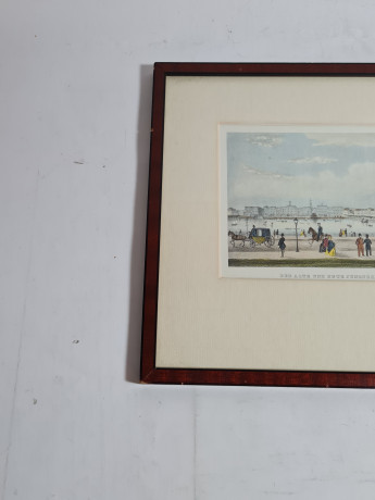 Картина винтажная J Gray "Старый и новый Юнгфернштиг", Гамбург, 20,5 x 24,5 см, Германия, 1977г.