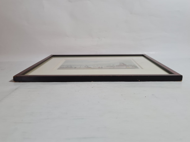 Картина винтажная J Gray "Старый и новый Юнгфернштиг", Гамбург, 20,5 x 24,5 см, Германия, 1977г.