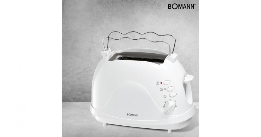 Bomann Bomann Toaster TA 246 CB weiss, 700 Watt, fur 2 Scheiben Toast weiss Тостер Bomann TA 246 CB белый, 700 Вт, на 2 ломтика тостов