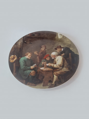 Seltmann Weiden Bavaria Декоративная тарелка "Игра в карты", 27см, Германия, 1960-70гг.