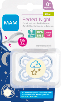 MAM Соска (успокаивающая) Perfect Night 0-6 Месяц ы, Силикон , Jungen, 1 шт
