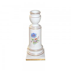 Meissen Meissen  'Neuer Ausschnitt - Blume 3 mitte bunt mit Goldrand' Leuchter 16 cm Meissen &quot;New Cut - 3 цветка посередине с золотым краем&quot; подсвечник 16 см
