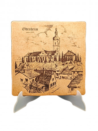 Панно винтажное "Оберхайм (1959)", керамика, 20 х 19.5 см, Италия, 1960-70гг.