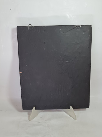 Картина-фреска винтажная с изображением городской жизни, керамика, 31 x 26 см, Германия, 1960-70гг.