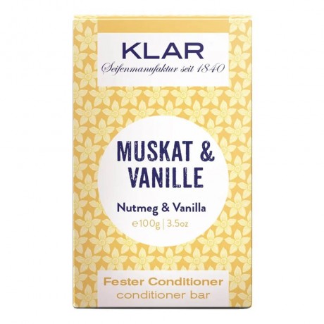 Klar Seifen Fester Conditioner Muskat & Vanille 100g Твердый кондиционер мускатный орех и ваниль 100г