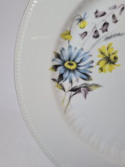 Bareuther Bavaria Винтажное круглое блюдо с позолоченным краем &quot;Полевые цветы&quot;, 29см, Германия, 1960-70гг.