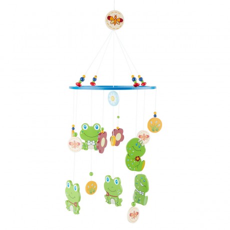 bieco 3D Mobile Froggy Frosch aus robustem Holz fur Wickeltisch Kinderbett Wiege 20 cm Mobiles 3D Mobile Froggy из прочного дерева для пеленального столика-люльки 20 см