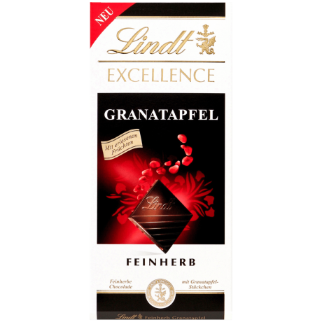 Lindt Excellence Granatapfel Горький шоколад с кусочками цитрусовых 100г