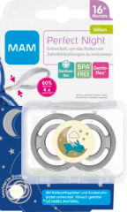 MAM Соска (успокаивающая) Perfect Night 16+, нейтральный , Силикон , 1 шт