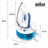 Braun Braun Dampfbugelstation CareStyle Compact IS2143BL, 1500 ml Wassertank, blau, max. Dampfmenge 420g/min, Ruckwartsbugeln uber Knopfe  Паровая гладильная станция Braun CareStyle Compact IS2143BL, резервуар для воды 1500 мл, синий, максимальное количес