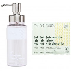 FUTURE STORIES Vorteilskit 3er Set Flussigseifen Pulver Koriander &amp; Limette inkl. Pumpspender  Набор Advantage Kit из 3 жидких мыльных порошков с кориандром и лаймом, включая помпу-дозатор