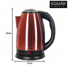 KESSMANN MICHELINO KESSMANN MICHELINO Wasserkocher Edelstahl 1,8 L Abschaltautomatik elektrischer Kettle 2 Teeglaser rot, 1.8 l, 1800,00 W, Wasseraufbereiter Schnelles aufheizen Wasser heizen kochen Aufwarmen Чайник KESSMANN MICHELINO нержавеющая сталь 1