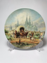 Furstenberg, Коллекционная Тарелка, ограниченный тираж, репродукция картины Герберта Изенберга "У Кёльнского Собора", 20см, Германия 1988г.