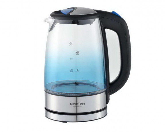 KESSMANN MICHELINO KESSMANN MICHELINO Wasserkocher 1,7 L Edelstahl mit LED und Abschaltautomatik Glaswasserkocher silber, 1,7 l, 2200,00 W, Wasseraufbereiter mit Kalkfilter elektrisch Kettle Schnelles aufheizen  Чайник KESSMANN MICHELINO 1,7 л из нержавею
