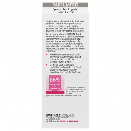 sebamed Trockene Haut Lotion Urea Akut 10 % parfumfrei  Лосьон для сухой кожи с мочевиной острый 10% без запаха