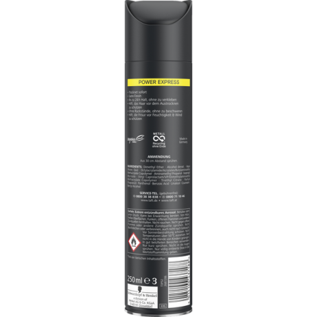 Schwarzkopf Taft Haarspray Power Express Haltegrad 5 sehr starker Halt, Тафт Лак для волос мгновенного высыхания сильной фиксации 5 , 250 мл