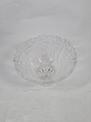 Вазочка винтажная Im Stil Anna Hutte на ножке с объемным декором, хрусталь, 16,5 см, Германия, 1960-70гг.