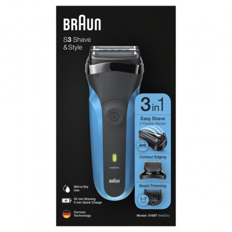 Braun Trimmer furs Gesicht quot;Series 3 310BTquot; in Schwarz und Blau  Триммер для лица &quot;Серия 3 310ВТ&quot; в черном и синем