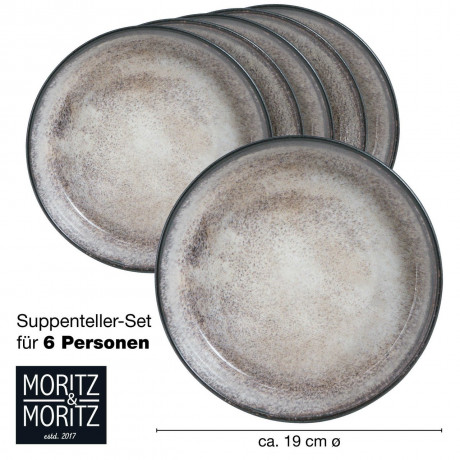 Moritz & Moritz Moritz & Moritz Suppenteller 6-tlg. DIGITAL grau Суповые тарелки Moritz &amp; Moritz 6 шт. ЦИФРОВОЙ