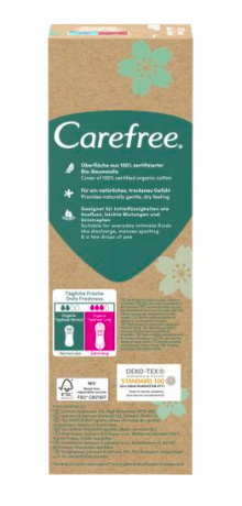 Carefree  Slipeinlagen Organic Cotton Long 24 St, Карефри Ежедневные прокладки из органического хлопка Long 24шт, 3 упаковки (72 штуки)