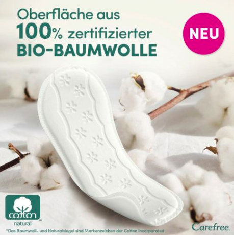 Carefree  Slipeinlagen Organic Cotton Long 24 St, Карефри Ежедневные прокладки из органического хлопка Long 24шт, 3 упаковки (72 штуки)