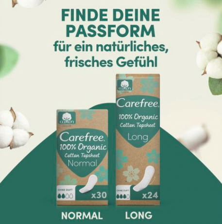 Carefree  Slipeinlagen Organic Cotton Long 24 St, Карефри Ежедневные прокладки из органического хлопка Long 24шт, 3 упаковки (72 штуки)