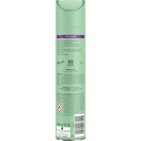 Schwarzkopf Taft Haarspray Volumen Haltegrad 3 mittlerer Halt, Тафт Лак для волос для объема без утяжеления средней фиксации 3, 250 мл