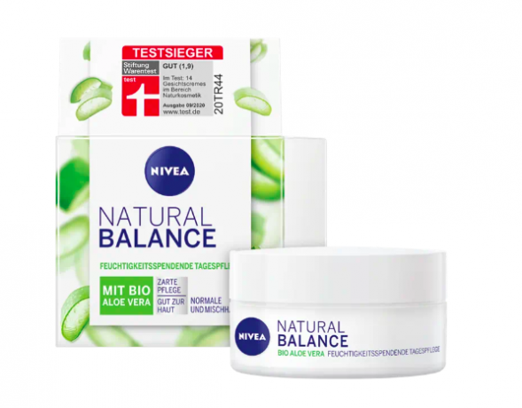 NIVEA Tagescreme Natural Balance feuchtigkeitsspendend, Нивеа Крем для лица увлажняющий с  органическим алоэ вера, маслами жожоба и миндаля, 50 мл