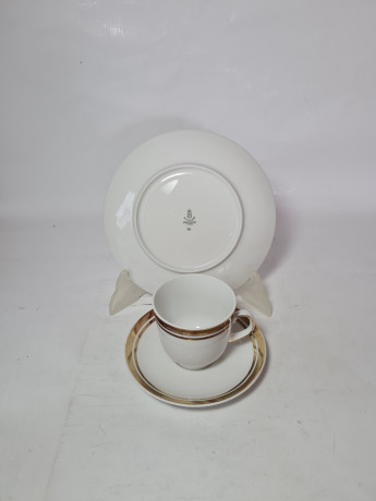 Кофейное трио винтажное Winterling Marktleuthen Bavaria, белый фарфор с позолоченным декором, 10 x 7 см / 14 см / 19,5 см, Германия, 1960-70гг.