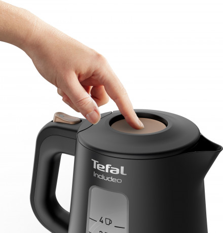 Tefal Tefal Wasserkocher KI5338 Includeo, 1 l, 2400 W, Anti-Rutsch-Griff, Wasserstandsanzeige, herausnehmbarer Filter  Чайник Tefal KI5338 Includeo, 1 л, 2400 Вт, противоскользящая ручка, индикатор уровня воды, съемный фильтр