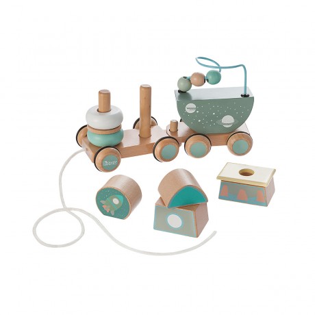 howa Nachziehspielzeug Stapelspielzeug aus Holz space Выдвижное деревянное пространство для игрушек