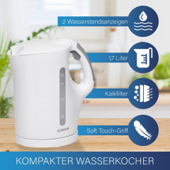 BOMANN BOMANN Wasserkocher WK 5011 CB, Wasserkocher 1,7 Liter, max. 2200Watt, weiss schwarz Чайник BOMANN WK 5011 CB, чайник 1,7 л, макс 2200 Вт, белый