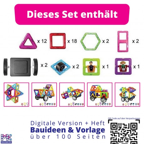 MAGNIKON Magnetische Bausteine MK-40 Das Mondauto Магнитные строительные блоки MK-40 The Moon Car