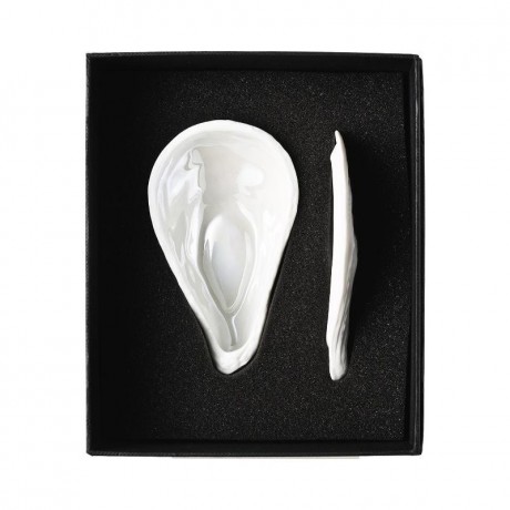 Rosenthal Rosenthal Papes Salz Auster Austerndose Weiss matt - Perlmutt 10x6 cm / h: 3,5 cm Коробка для устриц Rosenthal Papes salt oyster белый матовый - перламутр 10x6 см / высота: 3,5 см