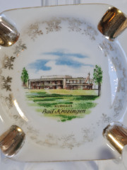 Пепельница винтажная Bavaria "Бад Кроцинген", фарфор, 8 х 8 см, Германия, 1960-70гг.