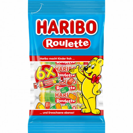 Haribo Roulette, Fruchtgummi, Weingummi, im Beutel, Tüte, 150 g Рулетка Фруктовый Мармелад  6 шт, 150г