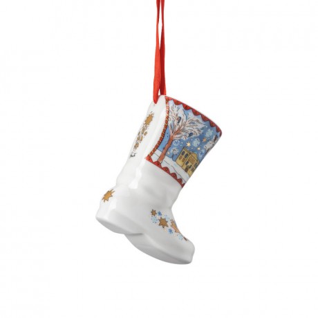 Hutschenreuther Hutschenreuther Jahresartikel Weihnachten 2022 Porzellanstiefel  'Weihnachtsabend' h. 7,5 cm Ежегодная статья Hutschenreuther Рождественские фарфоровые сапоги 2022 года «Сочельник» h. 7,5 см