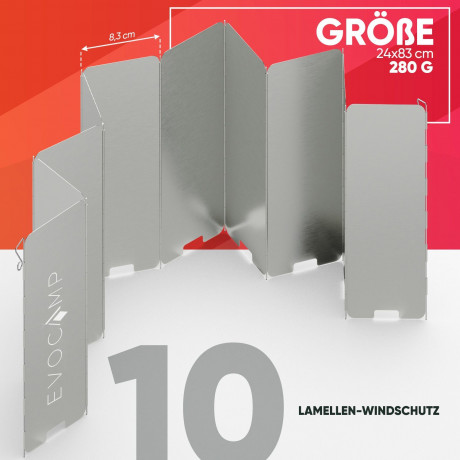 EVOCAMP EVOCAMP Gaskocher Windschutz fur Gaskocher, Spirituskocher Outdoor mit Tasche Защита от ветра газовой плиты EVOCAMP для газовых плит, спиртовых плит на открытом воздухе с сумкой