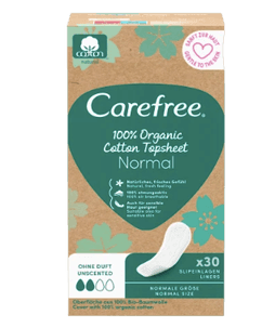 Carefree Slipeinlagen Organic Cotton Normal 30 St, Карефри Ежедневные прокладки из органического хлопка Normal 30шт, 1 упаковка (30штук)