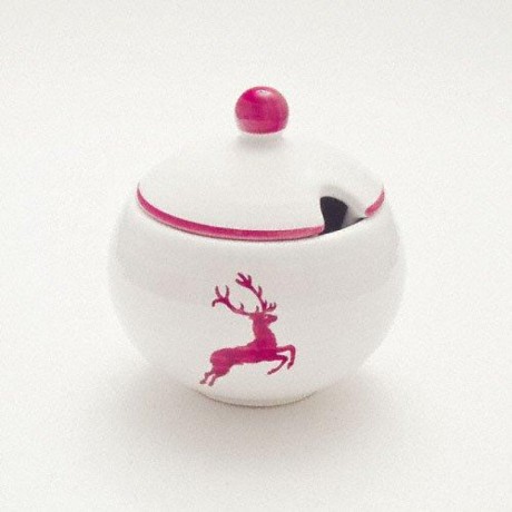 Gmundner Keramik Gmundner Keramik Bordeauxroter Hirsch Zuckerdose glatt mit Ausschnitt d: 10 cm / h: 11 cm Керамическая сахарница Gmundner цвета бордового благородного оленя, гладкая, с вырезом, d: 10 см / высота: 11 см