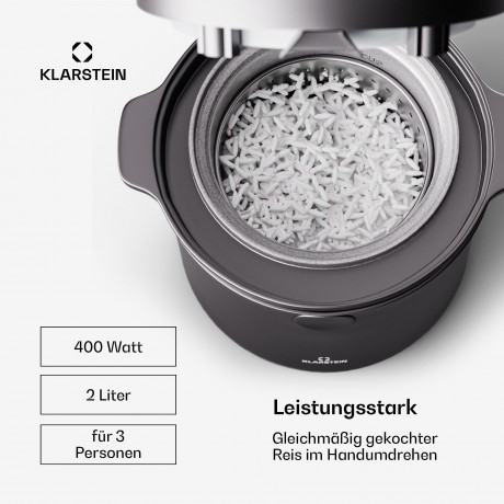 Klarstein Klarstein Reiskocher Kenbu, 400 W, mit dampfgarer Elektrisch Multifunktions Kocher Schwraz Rot Рисоварка Klarstein Kenbu, 400 Вт, с пароваркой, электрическая многофункциональная плита Черный