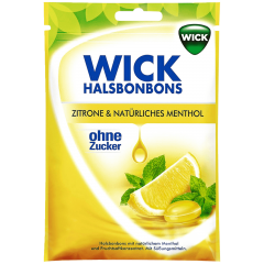 Wick Hustenbonbons Zitrone & Menthol Освежающие драже со вкусом цитрусовых фруктов и мятой 72г