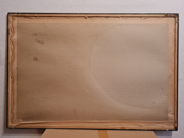 Картина-постер винтажная George Bungarda "Вечеринка на яхте", в стиле 60-х, большой формат, в раме, 93.5 х 64 см, Германия, 1980-90гг.